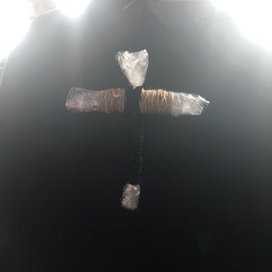 Upcycled cross hanging mobile